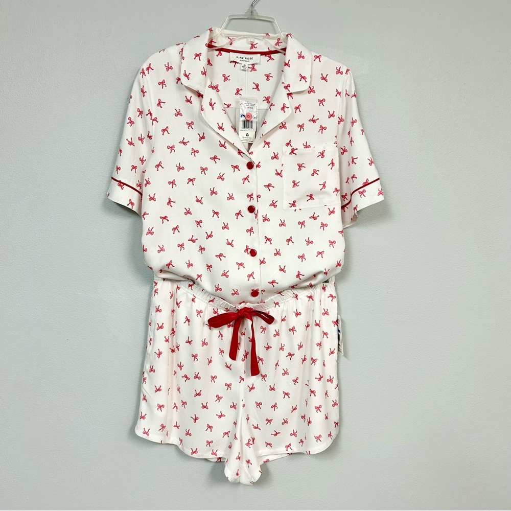 PINK ROSE 🎁 Bow Motif Sleep Set - Holiday - Valentine - Romantic - Size XL